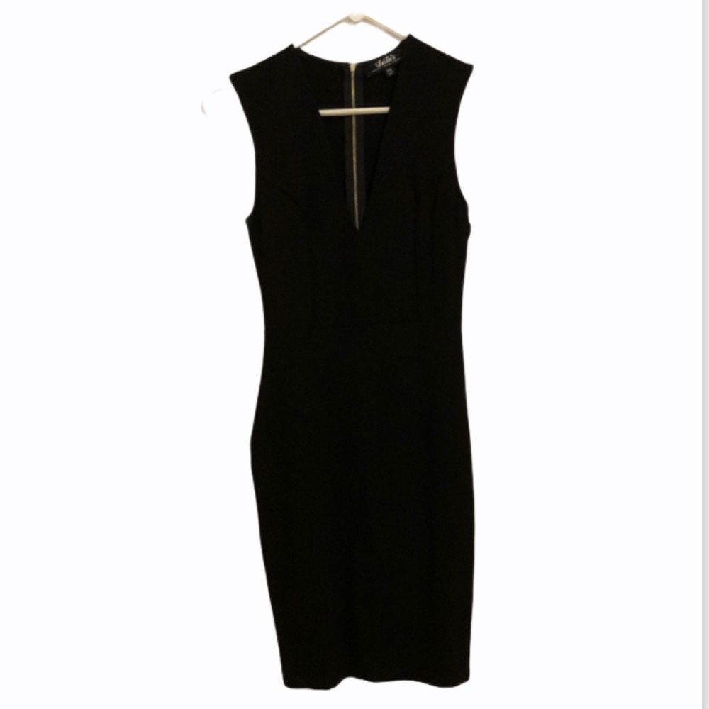 Lulus Black Dress with Low Neckline in X-small